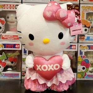 Hello Kitty Valentine's Side Stepper 12-in Pink & White Animated Plush NWT!